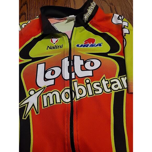 Cycling Jersey Men’s Size Small Shirt Full Zipper Lotto Mobistar - Picture 2 of 8